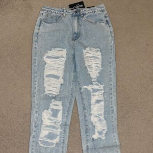 missguided high rise mom jean.